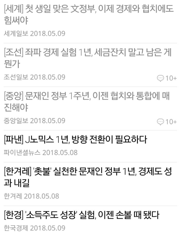 문재인 대통령 취임 1주년 언론사별 사설 | 인스티즈