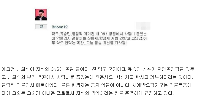 운동선수가 얼마나 약물에 벌벌 떠는지 알 수 있었던 일 | 인스티즈