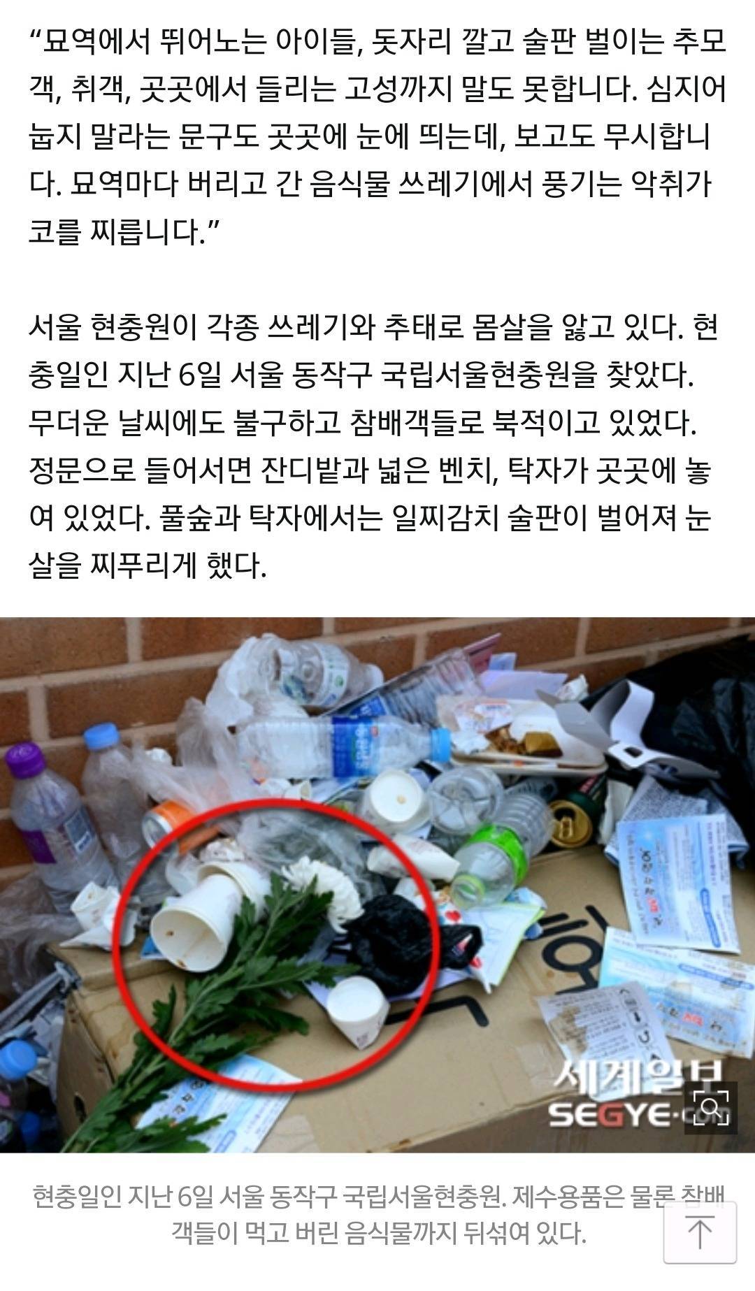 [김기자의현장+] 현충원이 유원지야?..'시비·악취·고성·흡연·술판' 추태 지긋지긋 | 인스티즈