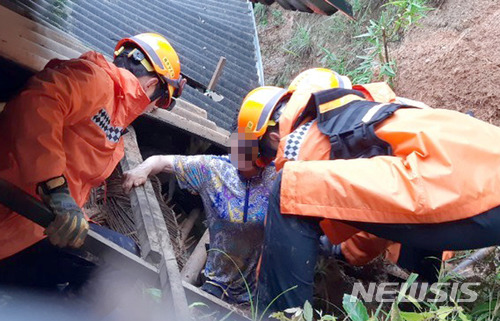 많은 비로 무너진 토사에서 주민 1명 구조..보성 276.5mm | 인스티즈