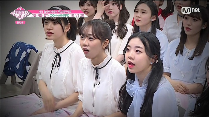 [프듀48] OOH_AHH하게 1,2조 무대에 대한 연습생 리액션.jpg | 인스티즈