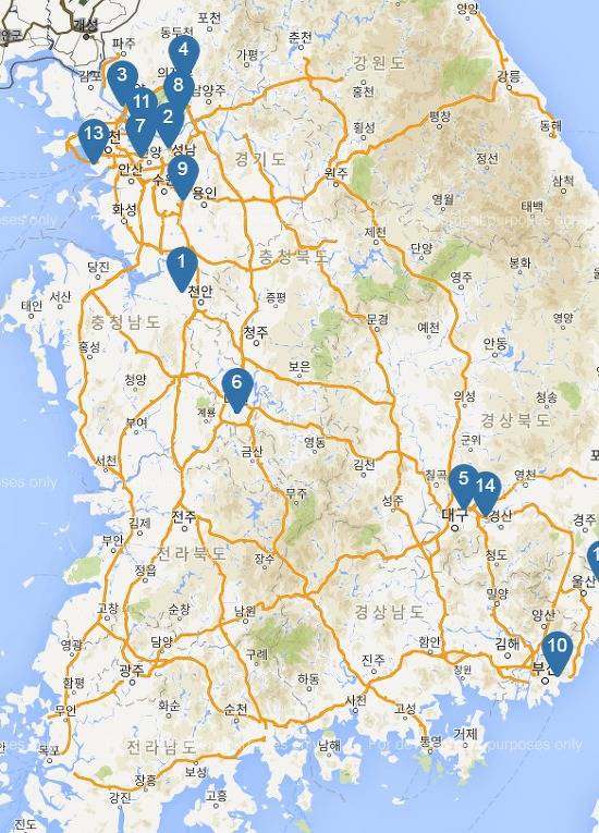 유명 브랜드들 전국분포도.jpg | 인스티즈