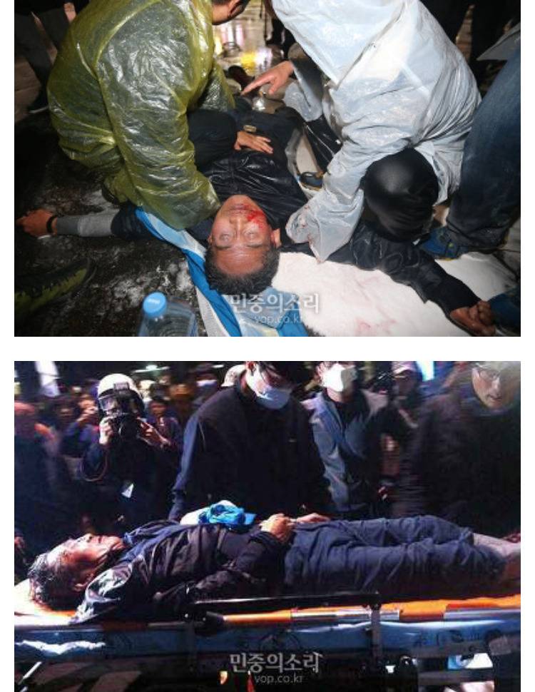 할아버지에게 고의적으로 물대포 뿌림.gif | 인스티즈