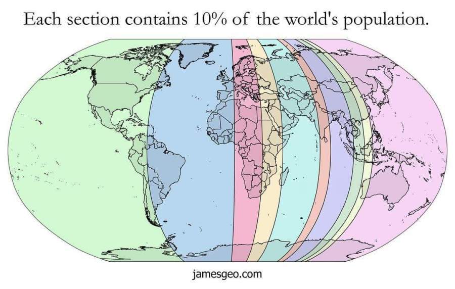 인구기준으로 10등분한 지구 | 인스티즈