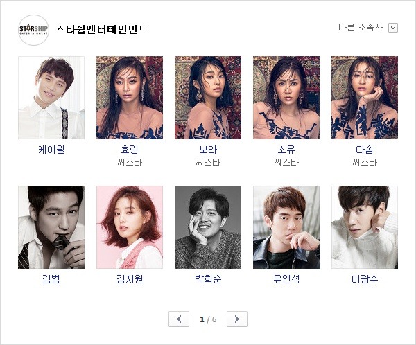 스타쉽 엔터 소속 연예인들.jpg | 인스티즈