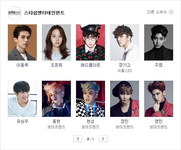 스타쉽 엔터 소속 연예인들.jpg | 인스티즈