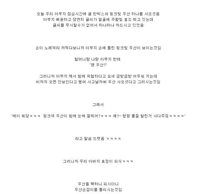 아빠가 사오신 우산 | 인스티즈