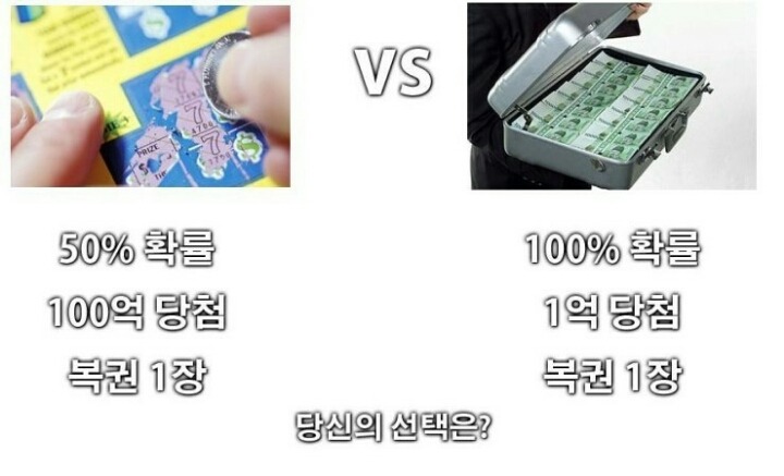 복권당첨 100억 vs 1억 | 인스티즈