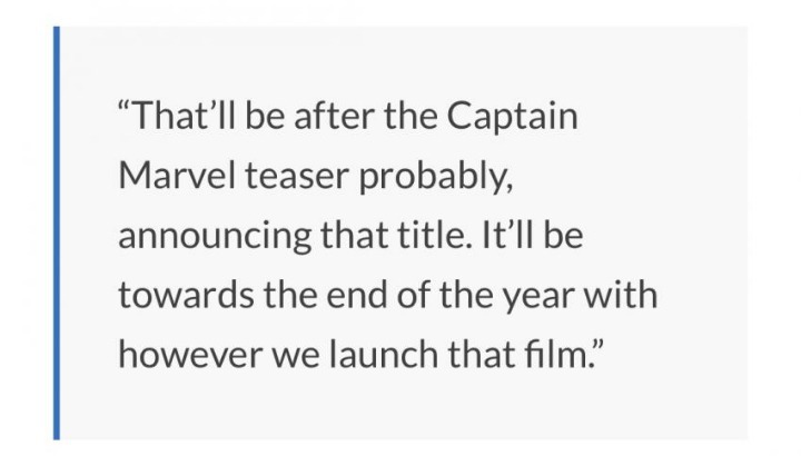 케빈 파이기 : 어벤져스 4의 제목은 올 연말에 발표한다 | 인스티즈