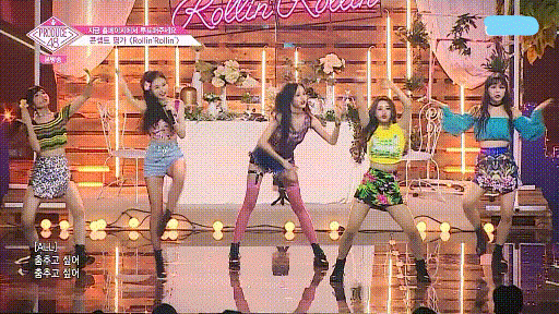 [프듀48] 롤린롤린 프리댄스 다음 안무. 연결해서 보면 좀 낫습니다.gif | 인스티즈