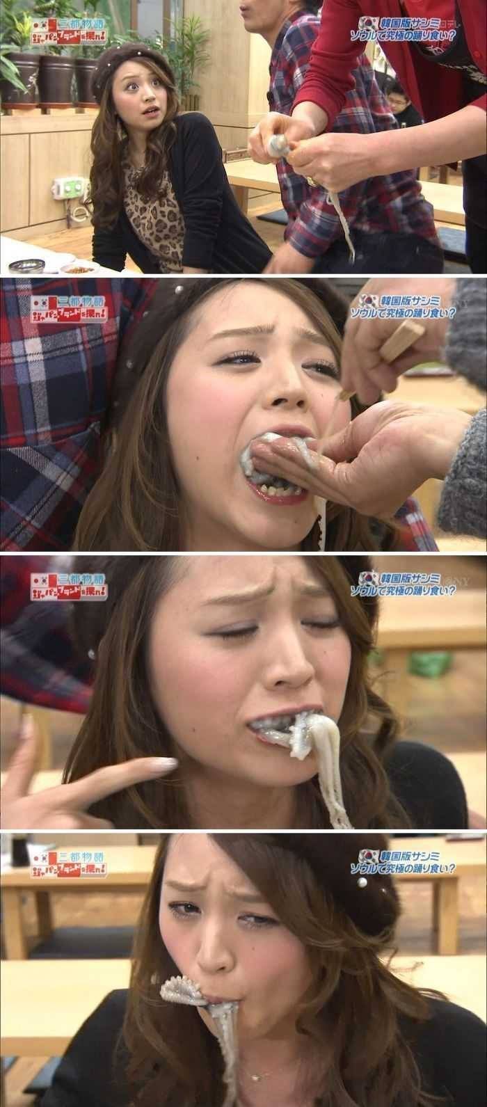 한국 산낙지 체험하는 일본녀 | 인스티즈