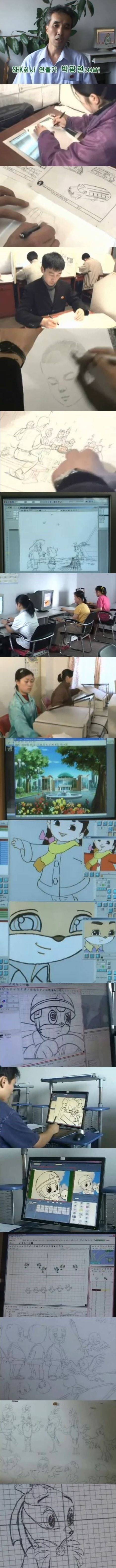 북한의 애니메이션 작업 현장 | 인스티즈