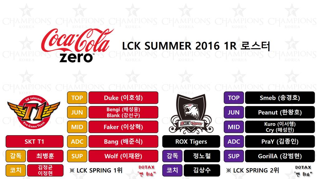 [LOL] LCK SUMMER 2016 간단한 정보 및 개막전 안내 | 인스티즈