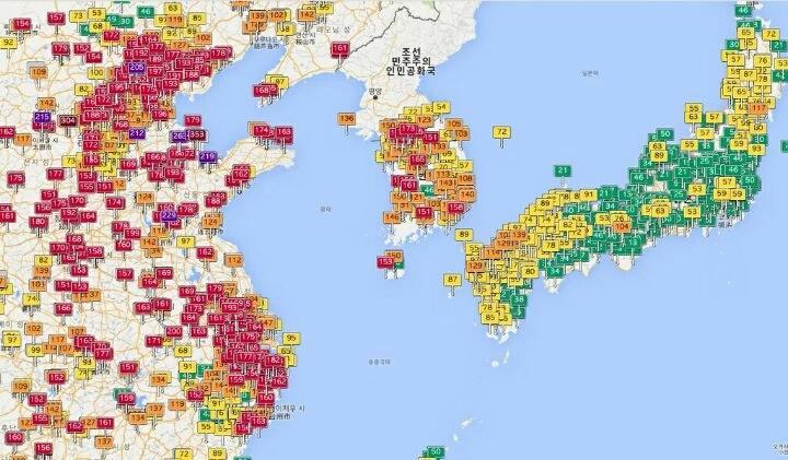 동북아시아 3국의 공기질 (Air Quality) | 인스티즈