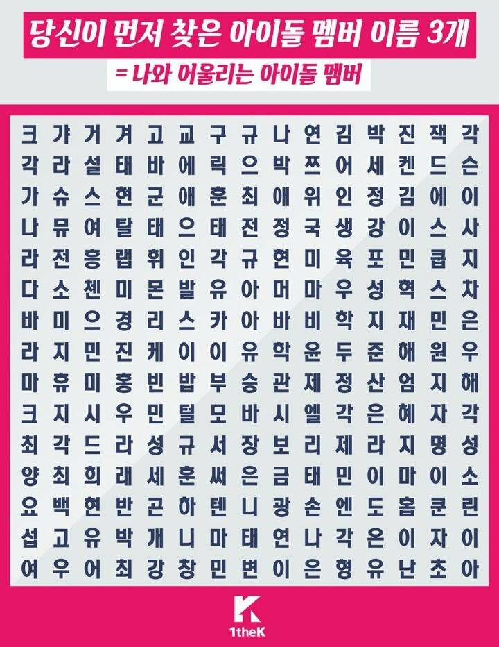 당신이 먼저 찾은 아이돌 멤버 3명 = 나와 어울리는 아이돌 멤버 | 인스티즈