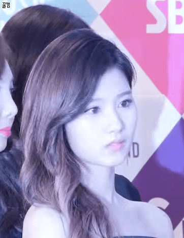 카메라 플래시 받는 사나.gif | 인스티즈