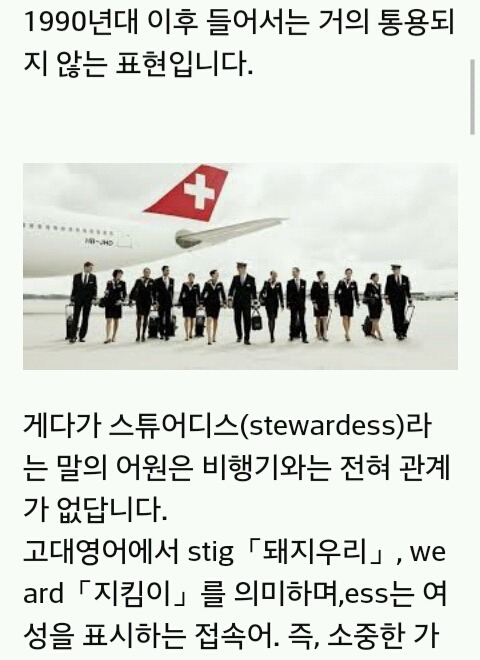 스튜어디스는 성차별적인 단어라 영어권 국가에서 지양하는 표현 | 인스티즈