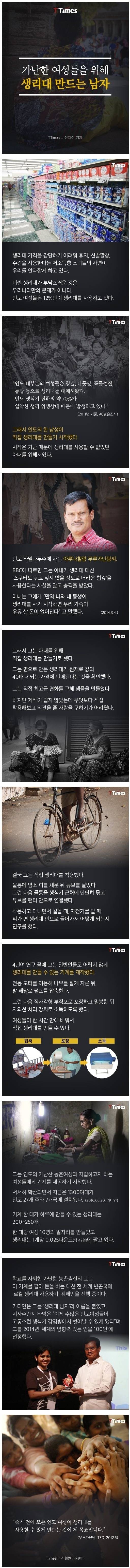 가난한 여성을 위해 생리대 만드는 남자 | 인스티즈