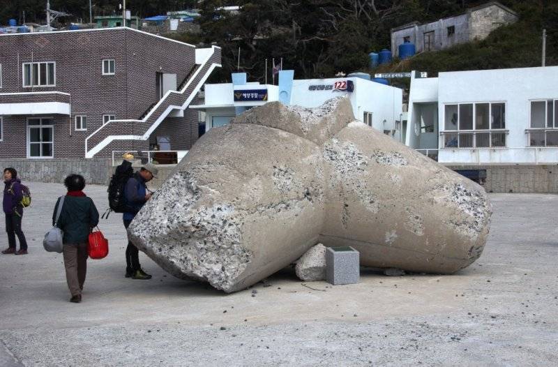 태풍의 엄청난 위력에 육지로 올라온 돌과 테트라포드.jpg | 인스티즈