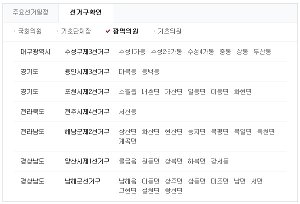 [4월12일보궐선거] 투표해주세요!!! (선거구 지역안내) | 인스티즈