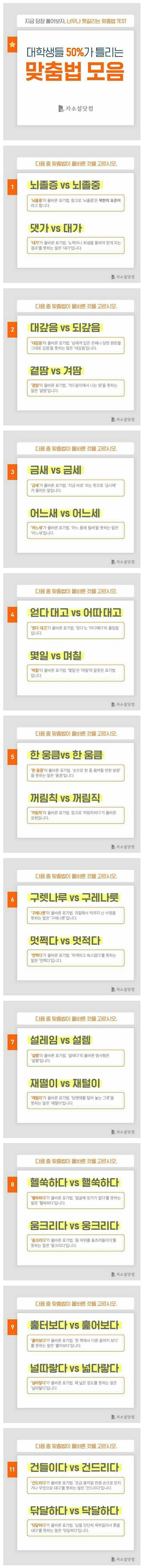 대학생들 50％가 틀리는 맞춤법 모음.jpg | 인스티즈