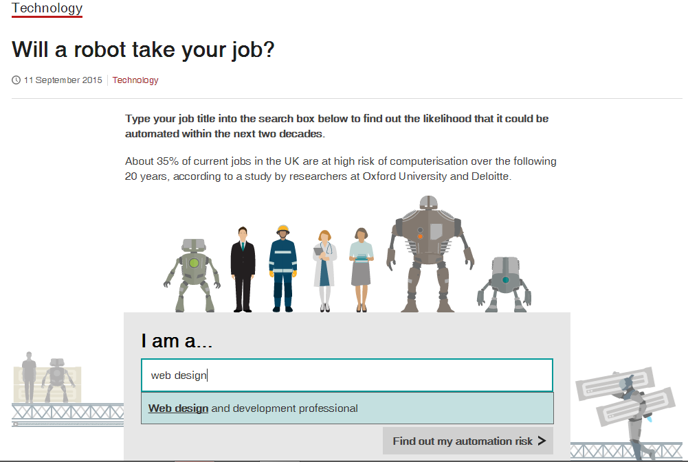 BBC에서 내직업을 입력하면 20년안에 사라질지 여부를 알려준대!(로봇대체) | 인스티즈