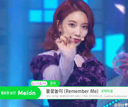 어제자 인기가요 오마이걸 비니.gif | 인스티즈