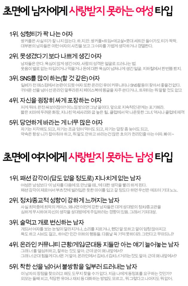 이성에게 외면받는 남녀 | 인스티즈