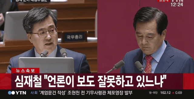 조중동 사설 들고 따지고 있는 신재철.gif | 인스티즈