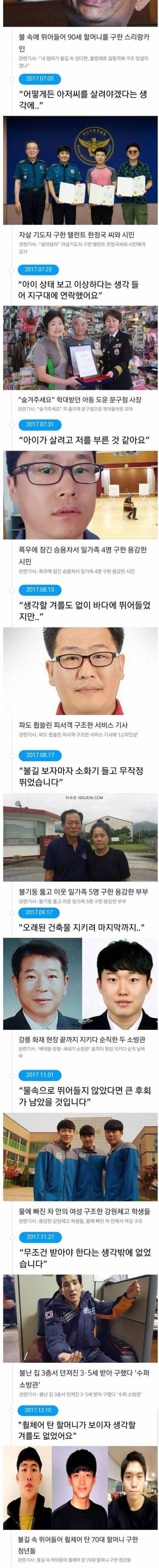 2017년을 빛낸 영웅들 | 인스티즈