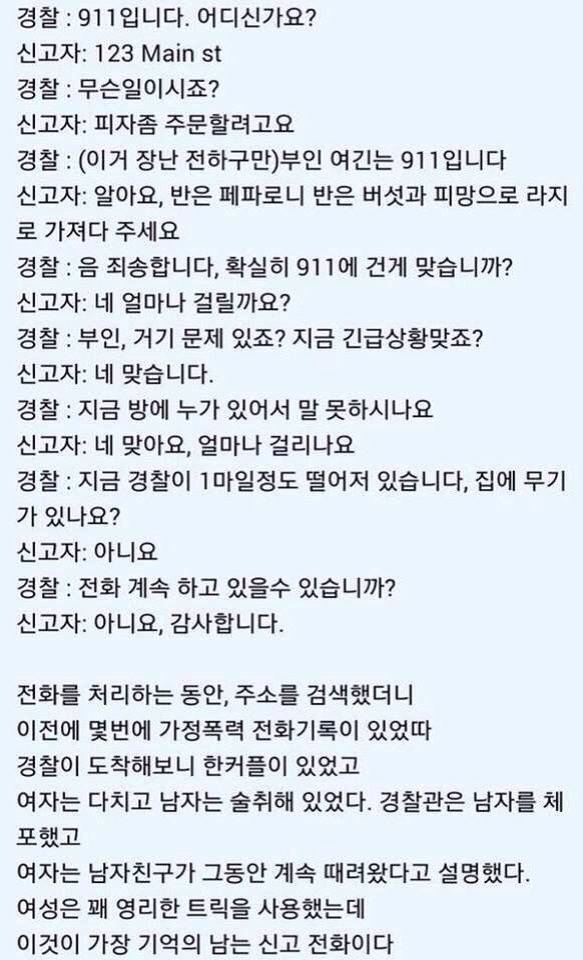 경찰서입니다 무슨일이시죠? / 피자를 주문하려구요 | 인스티즈
