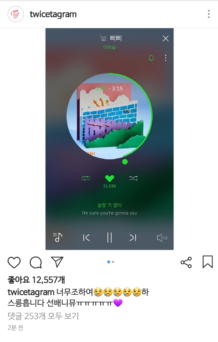 트와이스 인스타그램 Feat. 아이유 | 인스티즈