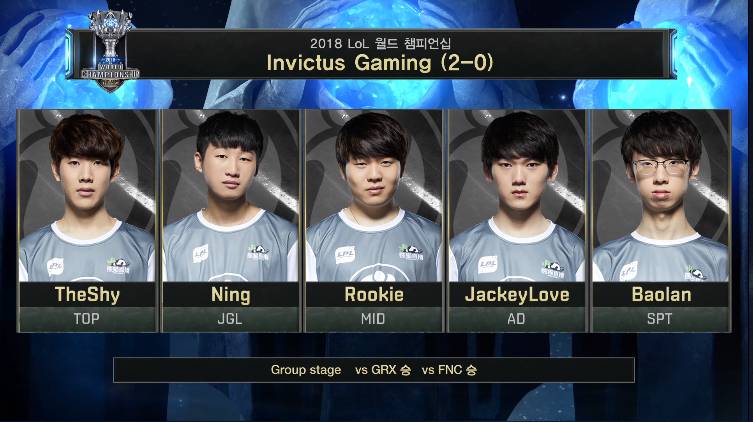 [LOL] 2018 롤드컵 그룹 스테이지 / 대회 넷째날 3경기,"IG(중국) vs 100(북미)"- 경기결과 | 인스티즈