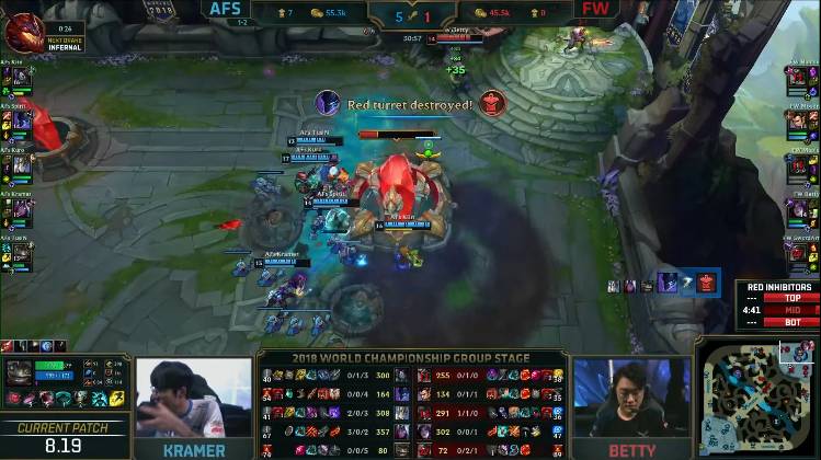 [LOL] 2018 롤드컵 그룹 스테이지 / 대회 6일차 1경기,"AFS(한국) vs FW(대만)"- 경기결과 | 인스티즈