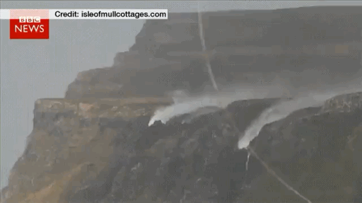 강풍에 의해 떨어지지 못하는 폭포.gif | 인스티즈