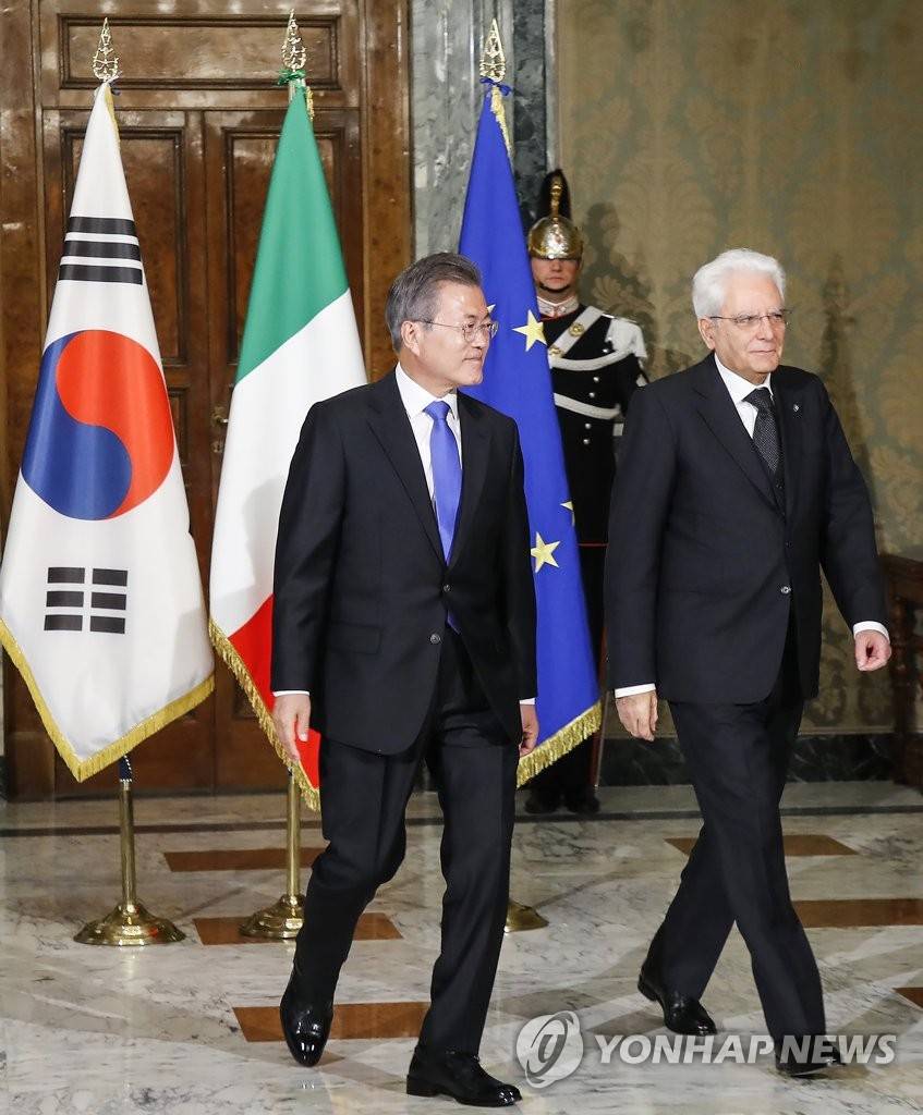 세르지오 마테렐라 이탈리아 대통령과 만난 문재인 대통령 | 인스티즈