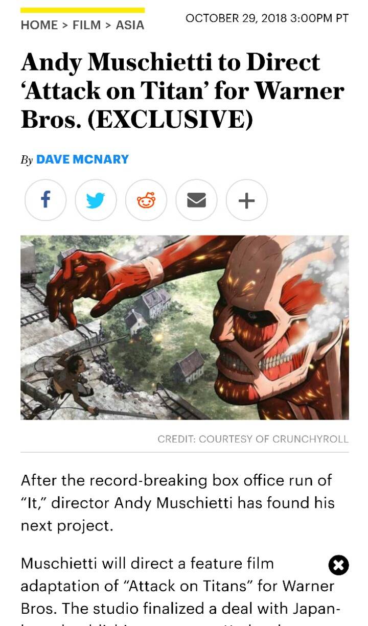 진격의 거인 실사화 제작 확정 | 인스티즈