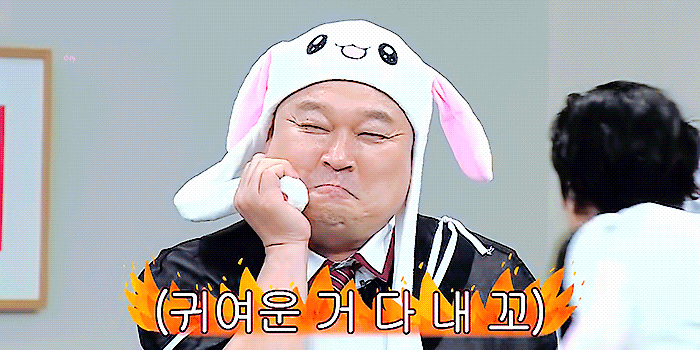 유행하는 토끼모자 쓴 강호동.gif | 인스티즈