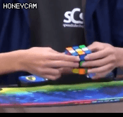 큐브 빨리 맞추기 대회에서 세계신기록 세운 울나라 급식이 큐브실력.gif | 인스티즈