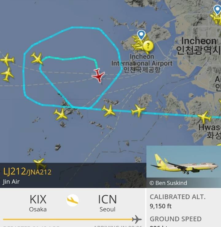 35분간 상공에서 방황하던 비행기들 | 인스티즈