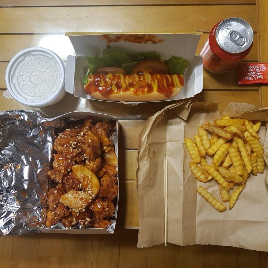 닭강정+핫도그=11,000원 | 인스티즈