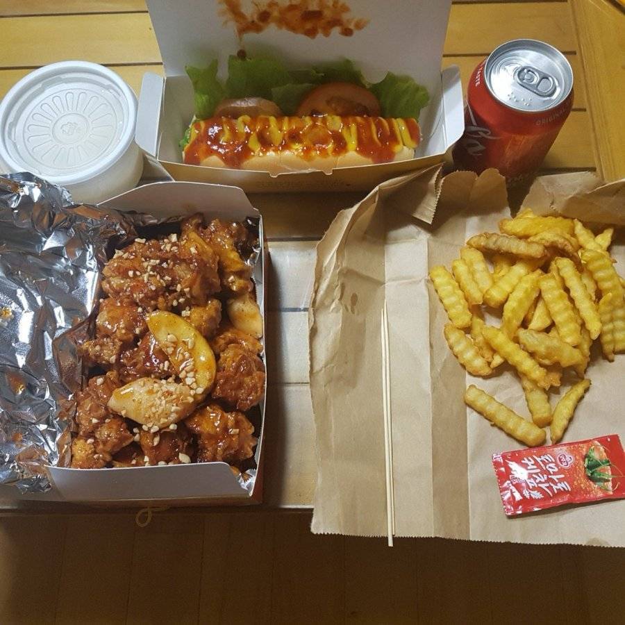 닭강정+핫도그=11,000원 | 인스티즈