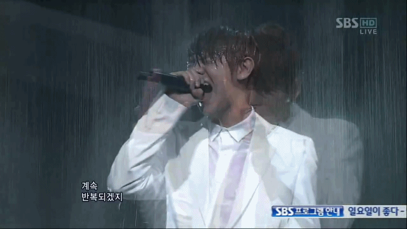 폭우 속에서 공연하는 가수들.gif | 인스티즈