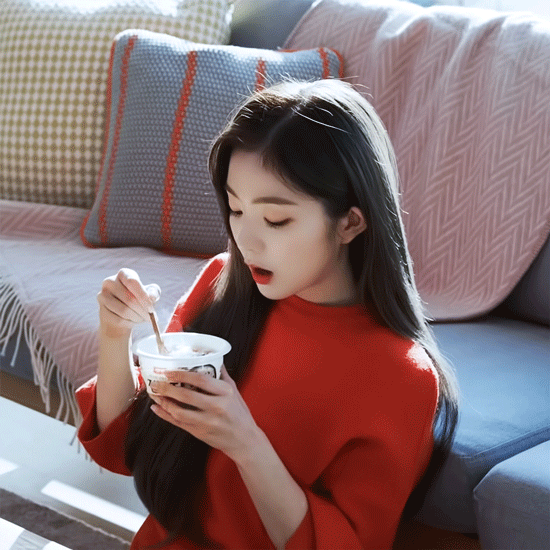 죽 먹는 모습도 이쁜 아이린.gif | 인스티즈
