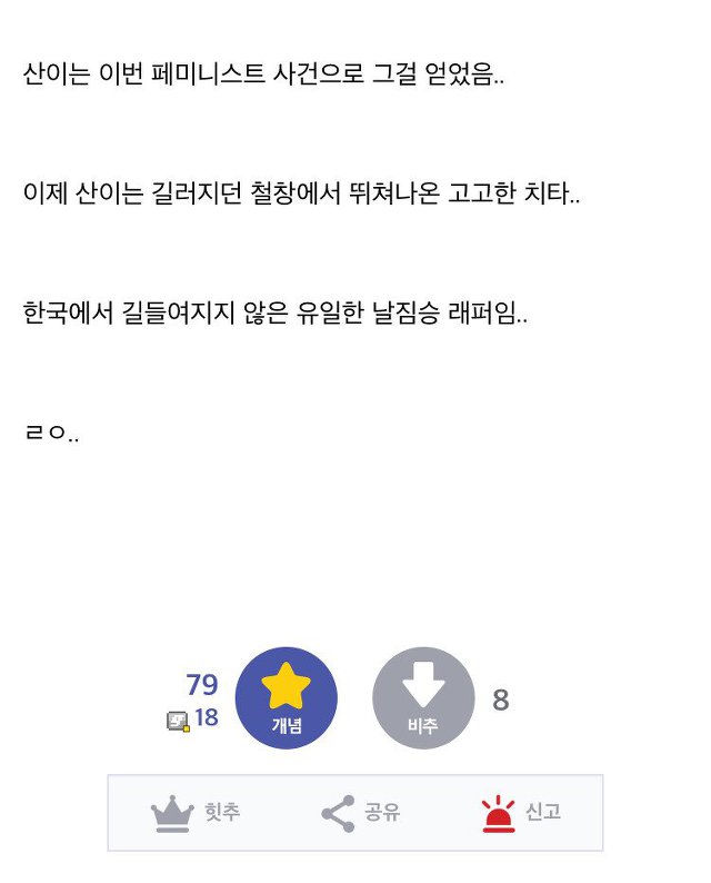 힙합 갤러리의 산이 평가...jpg | 인스티즈