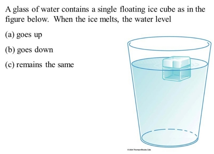 [물리퀴즈] 얼음이 녹으면 수면의 높이는 어떻게 될까 | 인스티즈