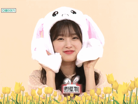 오마이걸 토끼 모자.gif | 인스티즈