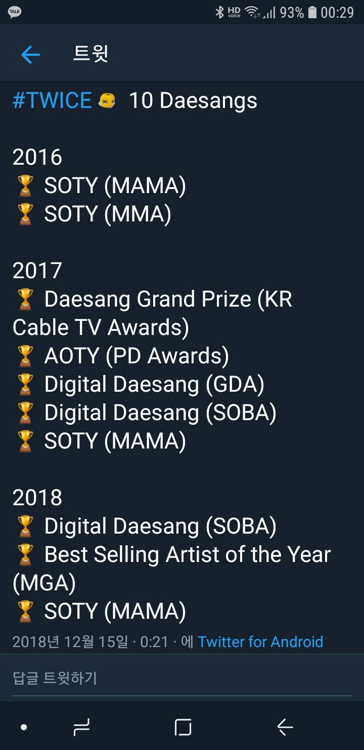 트와이스 여태까지 받은 대상 목록 | 인스티즈