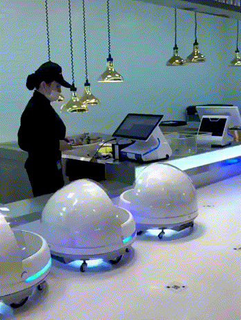 대륙의 서빙 로봇 식당.gif | 인스티즈