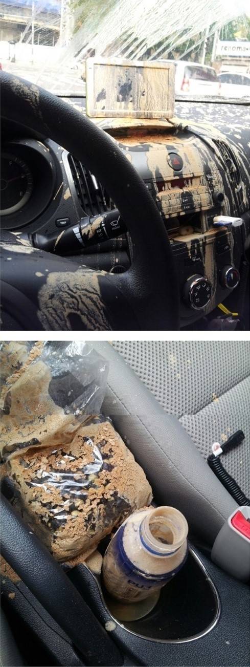 차 안에서 터진 미숫가루 폭탄 | 인스티즈